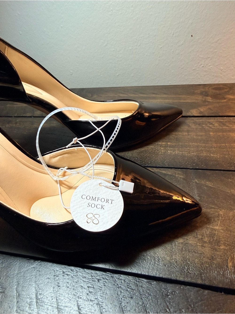 Jessica Simpson Black Patent High Heel Pump Size 7W New - Picture 8 of 9